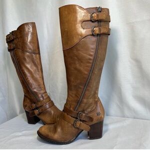 Born Tan Leather Heeled Boots